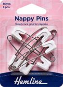 Nappy safety pins, white